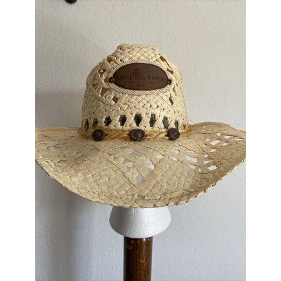 Velero Cabo San Lucas Hat Woven Straw Cowboy Sunhat Boho - Picture 2 of 8